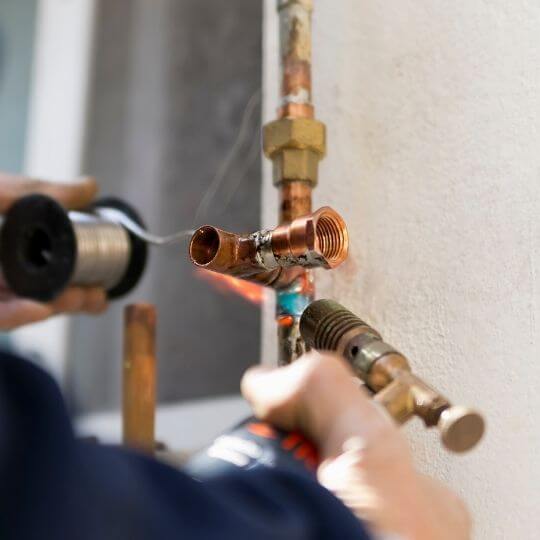 soldering pinhole leaks on copper pipe